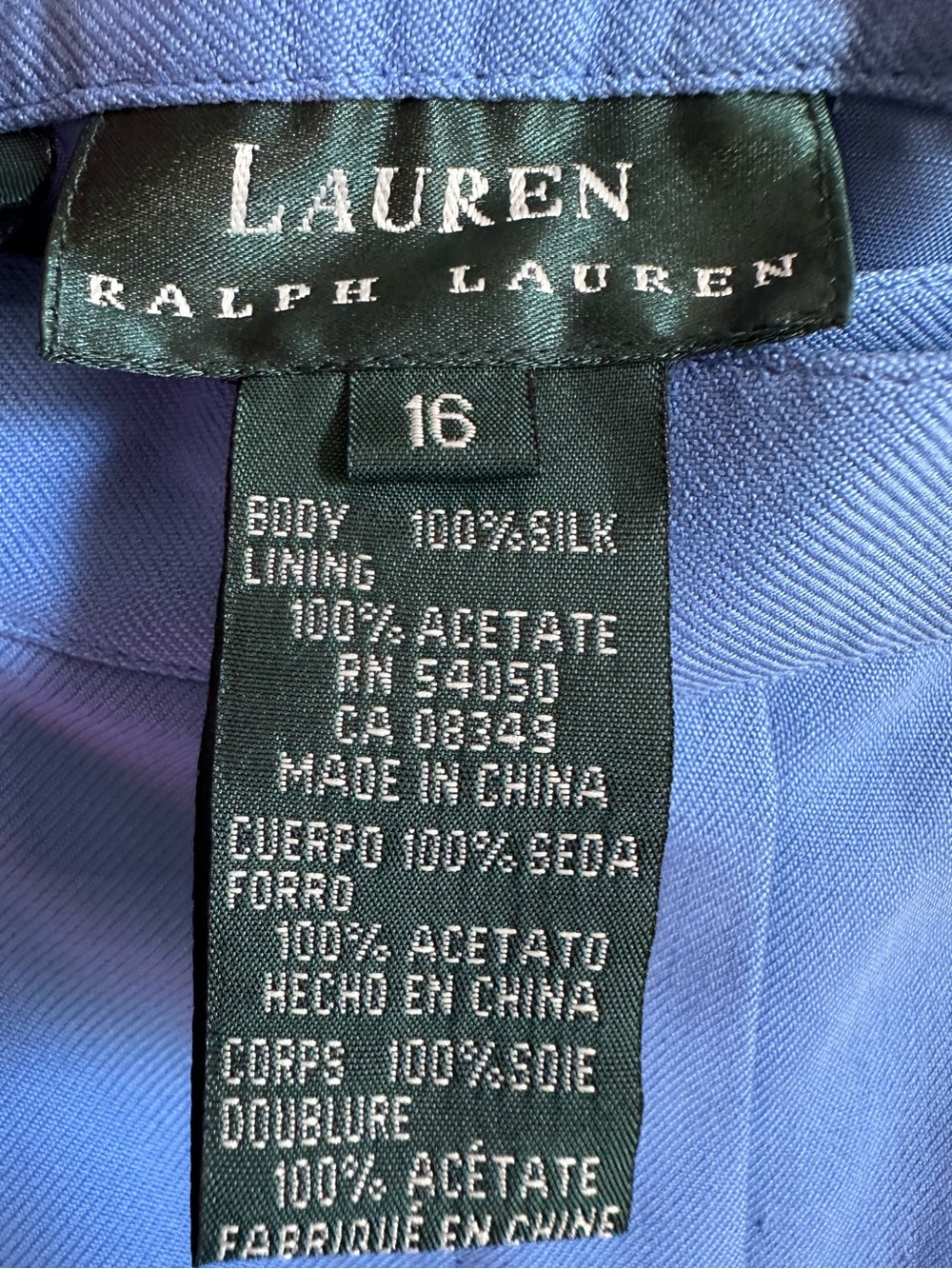 Lauren Ralph Lauren 100% Silk Wide Leg Trousers NWT Blue Dress Pants Women’s 16 - Picture 6 of 11